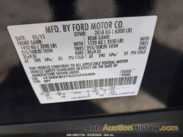 FORD EXPLORER SPORT, 1FM5K8GT6GGA05456