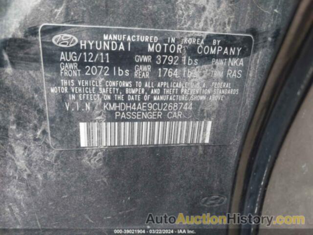 HYUNDAI ELANTRA GLS (ULSAN PLANT), KMHDH4AE9CU268744