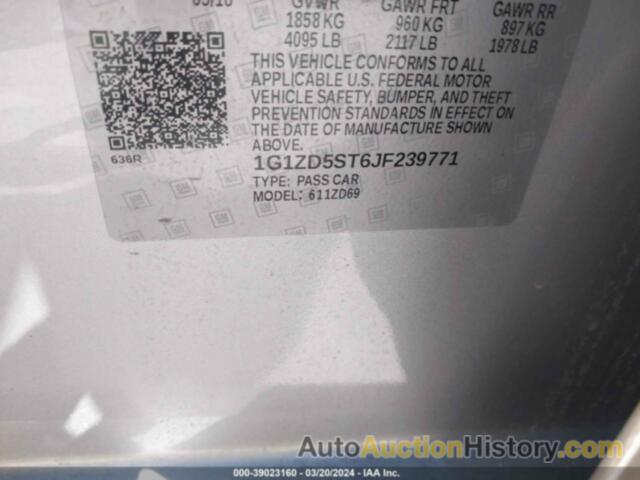 CHEVROLET MALIBU LT, 1G1ZD5ST6JF239771