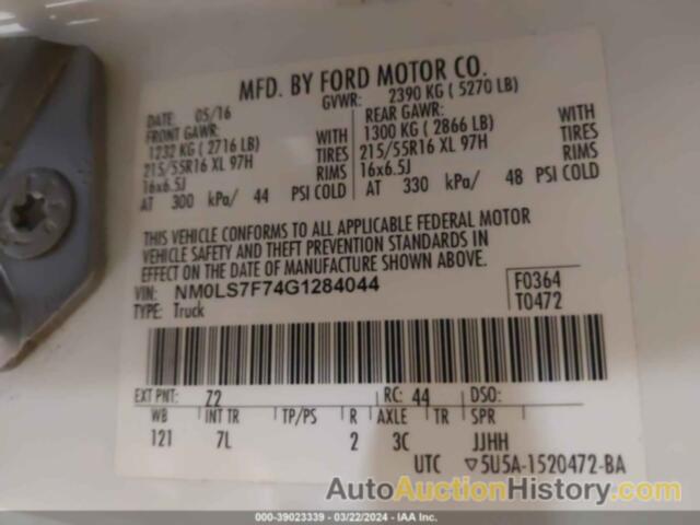 FORD TRANSIT CONNECT XLT, NM0LS7F74G1284044