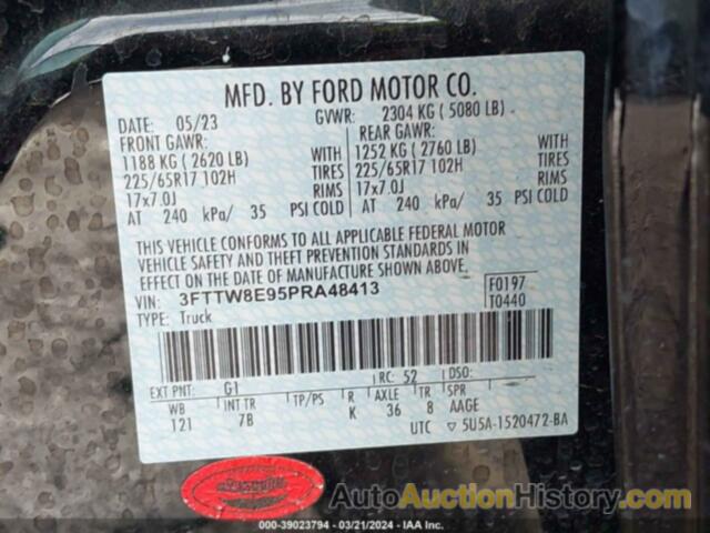 FORD MAVERICK XLT, 3FTTW8E95PRA48413