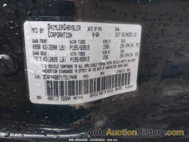 CHRYSLER PT CRUISER, 3C4FY4BB71T517440