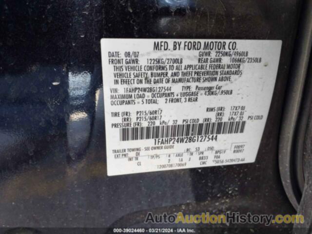 FORD TAURUS SEL, 1FAHP24W28G127544