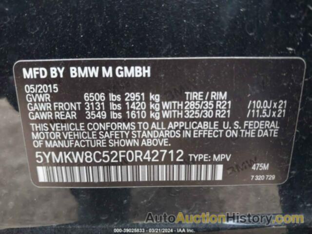 BMW X6 M M, 5YMKW8C52F0R42712