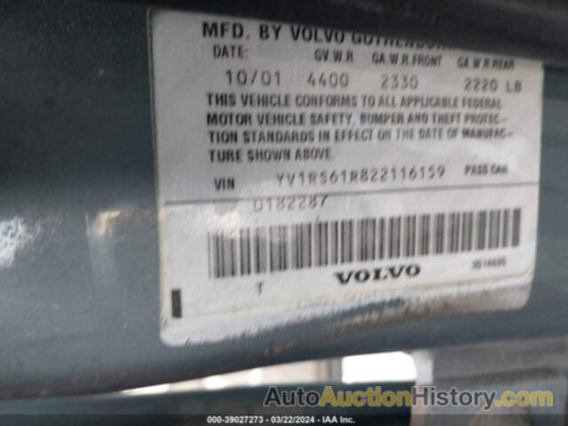 VOLVO S60 2.4, YV1RS61R822116159