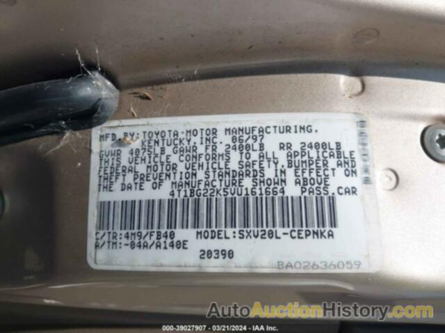 TOYOTA CAMRY LE, 4T1BG22K5VU161664