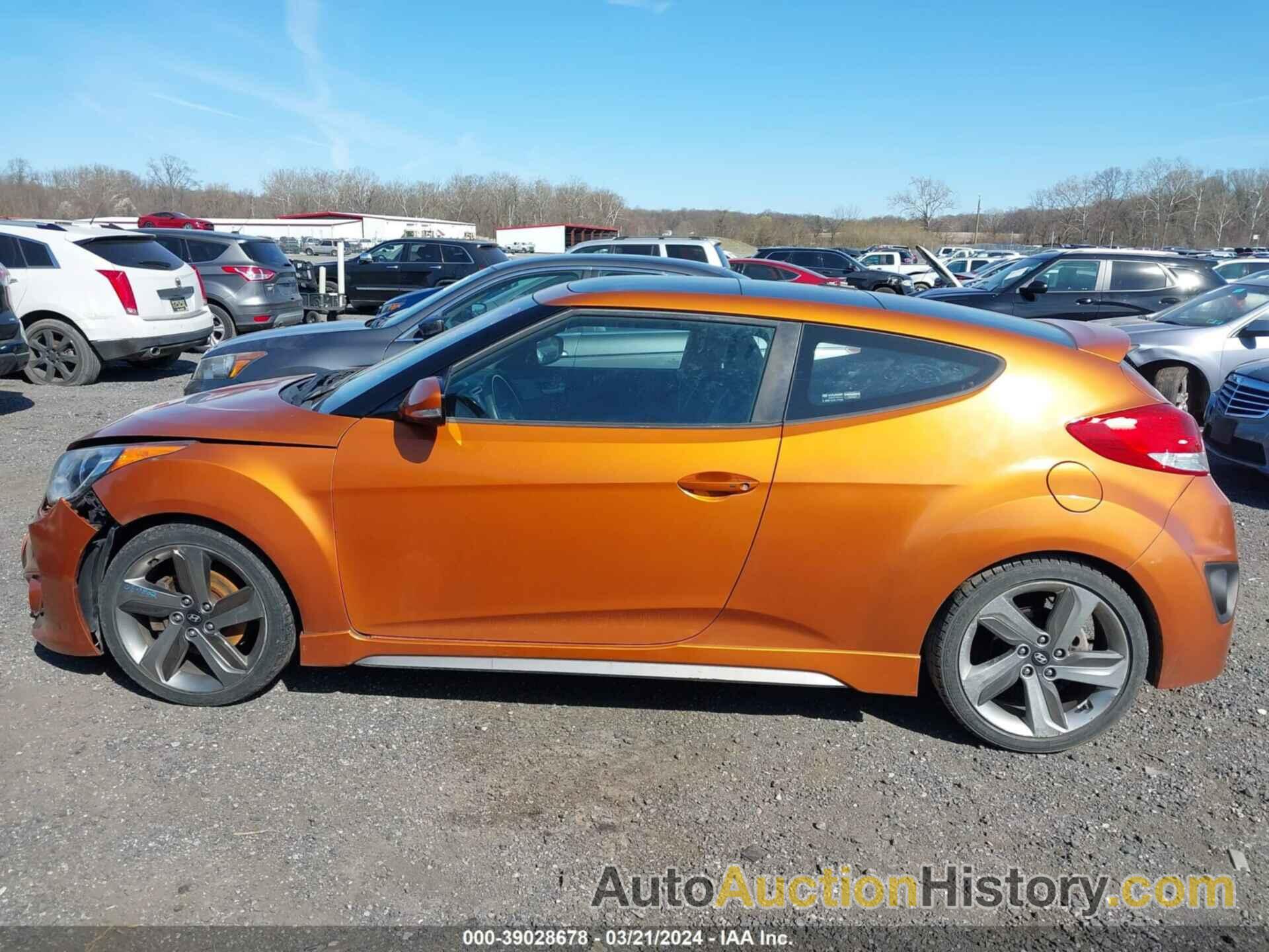 HYUNDAI VELOSTER TURBO W/BLACK, KMHTC6AE7DU122656