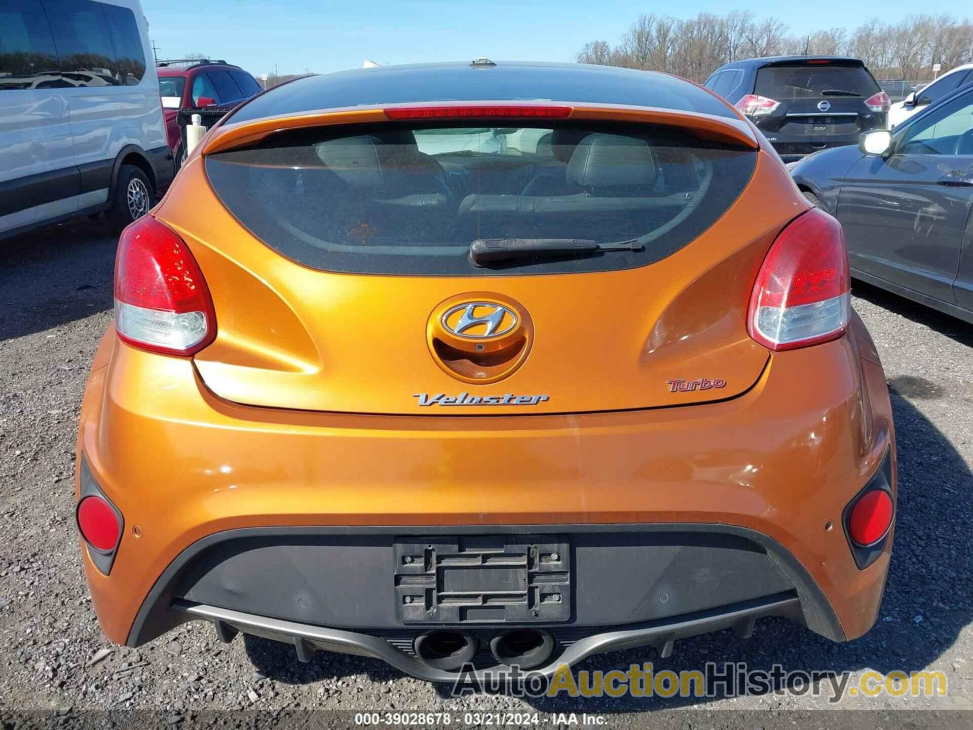 HYUNDAI VELOSTER TURBO W/BLACK, KMHTC6AE7DU122656