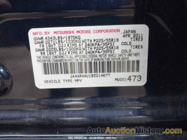 MITSUBISHI OUTLANDER SPORT SE, JA4AR4AU1BZ014677