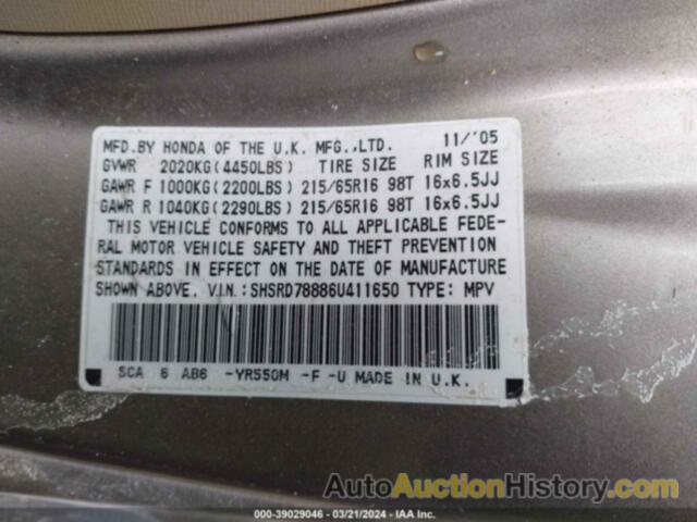 HONDA CR-V EX, SHSRD78886U411650