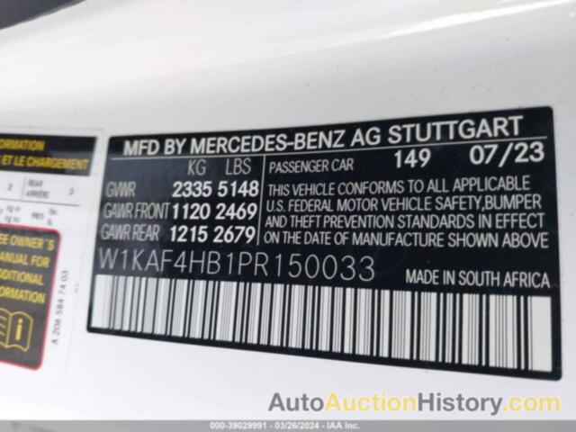 MERCEDES-BENZ C 300 4MATIC, W1KAF4HB1PR150033