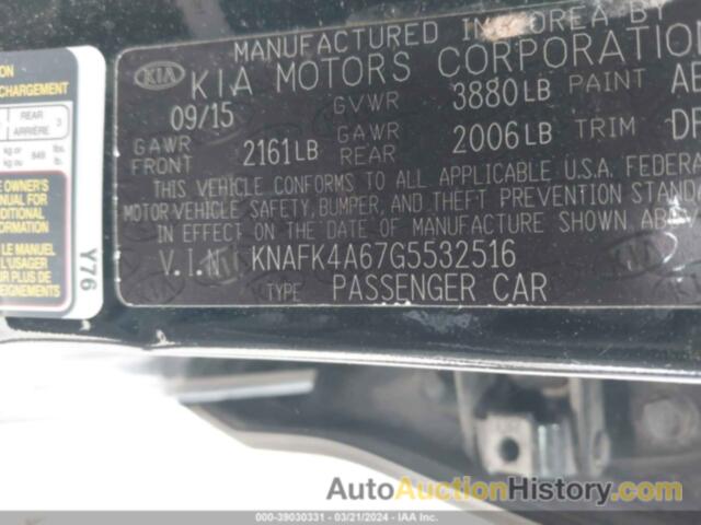 KIA FORTE LX, KNAFK4A67G5532516