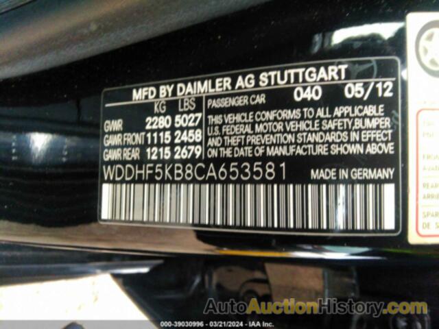 MERCEDES-BENZ E 350, WDDHF5KB8CA653581