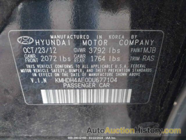 HYUNDAI ELANTRA GLS, KMHDH4AE0DU677104