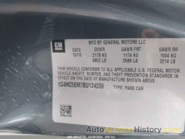 BUICK LUCERNE CXL, 1G4HC5EM7BU124339