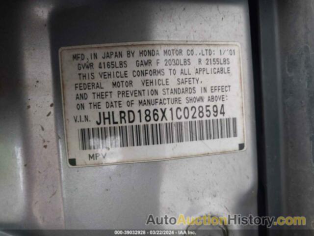 HONDA CR-V EX, JHLRD186X1C028594
