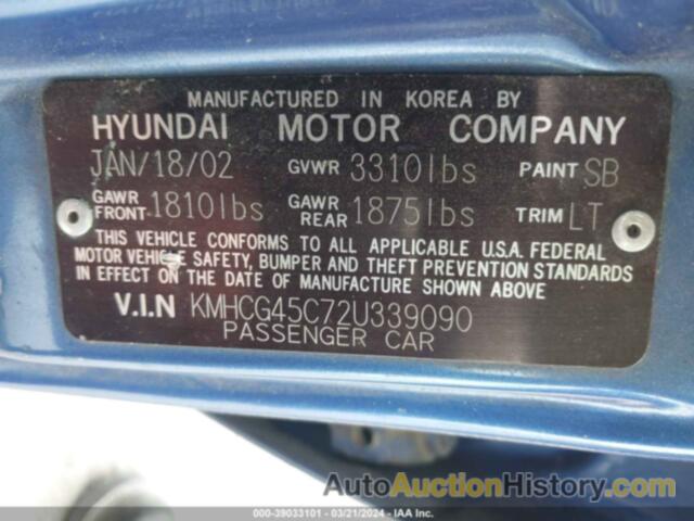 HYUNDAI ACCENT GL, KMHCG45C72U339090