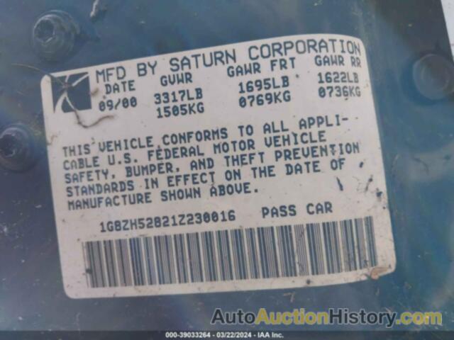 SATURN SL1, 1G8ZH52821Z230016