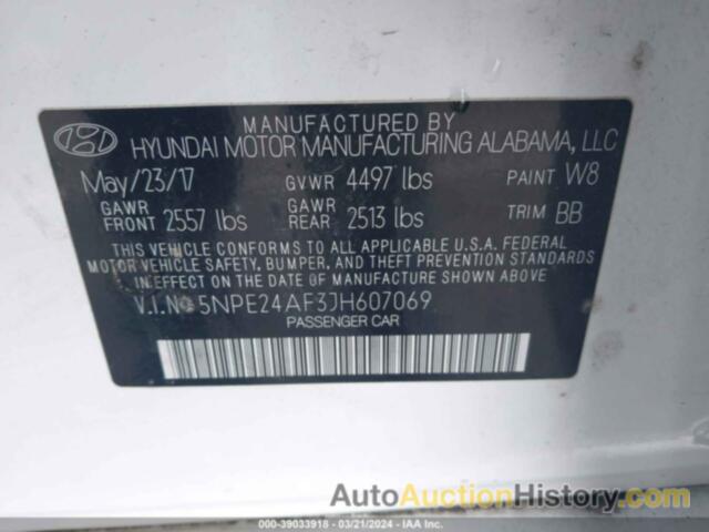 HYUNDAI SONATA SE, 5NPE24AF3JH607069