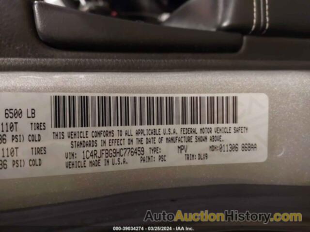 JEEP GRAND CHEROKEE LIMITED 4X4, 1C4RJFBG9HC776459