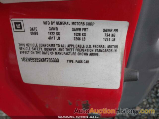 PONTIAC GRAND AM SE1, 1G2NE52E9XM785333