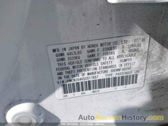 HONDA ACCORD HYBRID IMA, JHMCN36465C017657