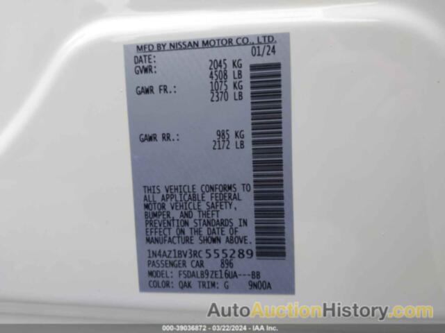 NISSAN LEAF S, 1N4AZ1BV3RC555289