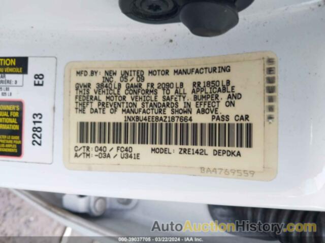 TOYOTA COROLLA LE, 1NXBU4EE8AZ187664