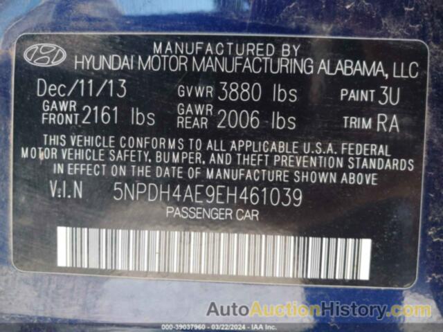 HYUNDAI ELANTRA SE, 5NPDH4AE9EH461039