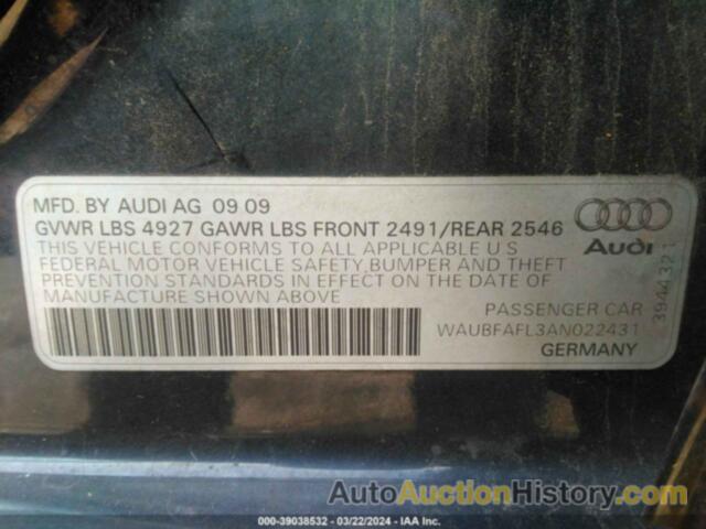 AUDI A4 2.0T PREMIUM, WAUBFAFL3AN022431