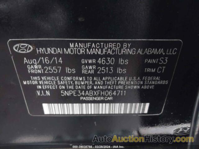 HYUNDAI SONATA SPORT 2.0T, 5NPE34ABXFH064711