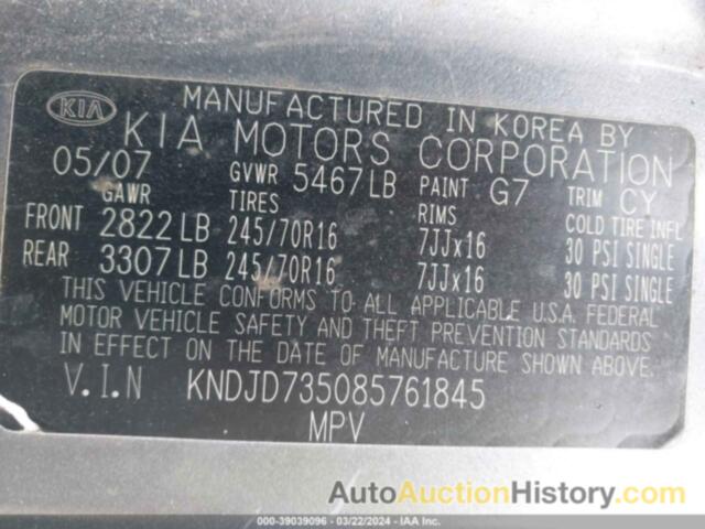 KIA SORENTO LX, KNDJD735085761845