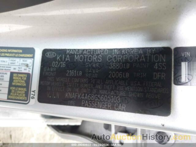 KIA FORTE LX, KNAFK4A68G5605103