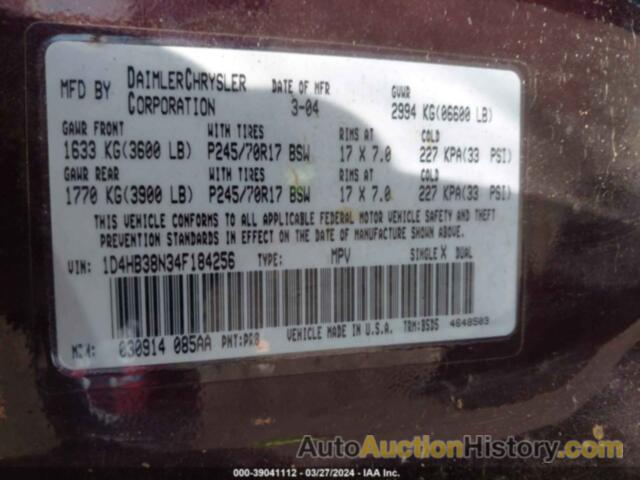 DODGE DURANGO ST, 1D4HB38N34F184256