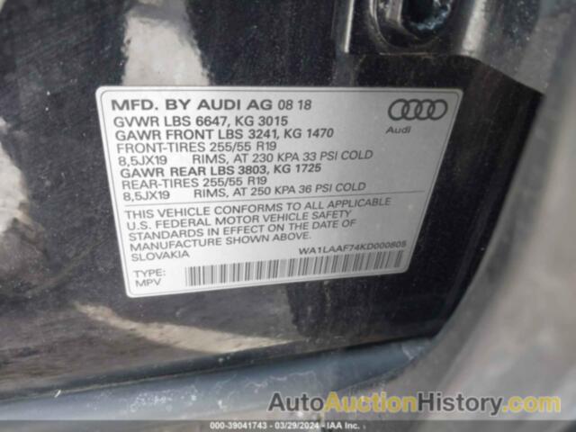 AUDI Q7 55 PREMIUM/55 SE PREMIUM, WA1LAAF74KD000805