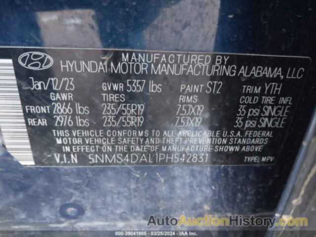 HYUNDAI SANTA FE LIMITED, 5NMS4DAL1PH542831