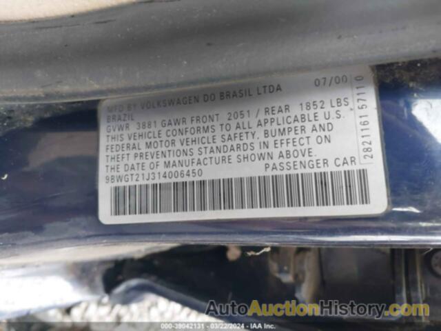 VOLKSWAGEN GOLF GLS, 9BWGT21J314006450