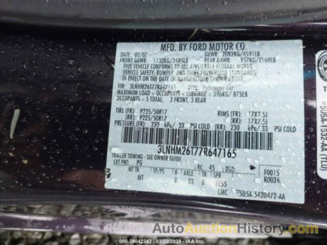 LINCOLN MKZ, 3LNHM26T77R647165