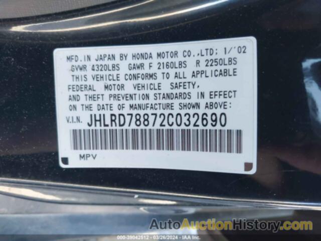 HONDA CR-V EX, JHLRD78872C032690