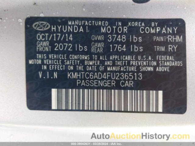 HYUNDAI VELOSTER, KMHTC6AD4FU236513