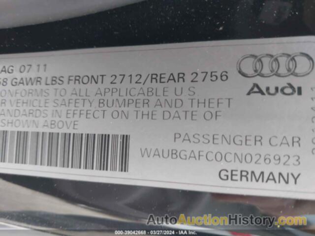 AUDI A6 3.0 PREMIUM, WAUBGAFC0CN026923