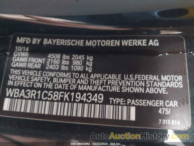 BMW 435I, WBA3R1C58FK194349