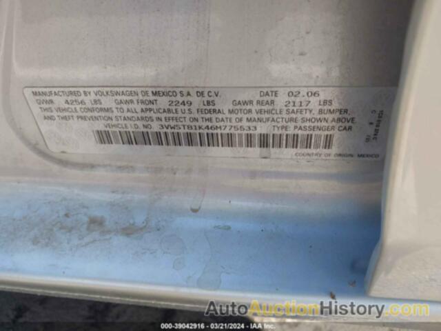 VOLKSWAGEN JETTA TDI, 3VWST81K46M775533