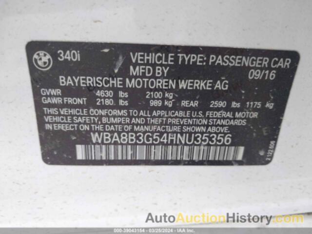 BMW 340 I, WBA8B3G54HNU35356