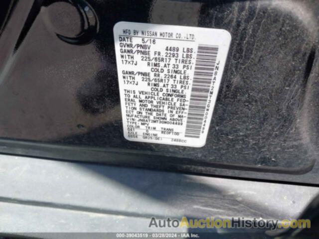 NISSAN ROGUE S, JN8AT2MT3GW004499