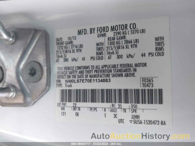 FORD TRANSIT CONNECT XL, NM0LS7E70E1134883