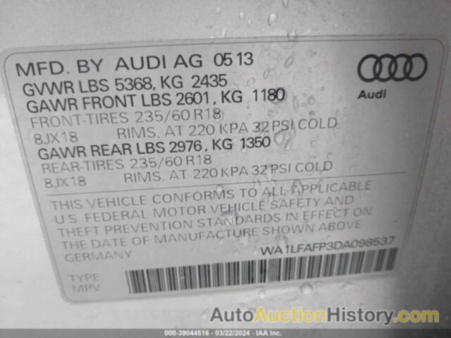 AUDI Q5 2.0T PREMIUM, WA1LFAFP3DA098537