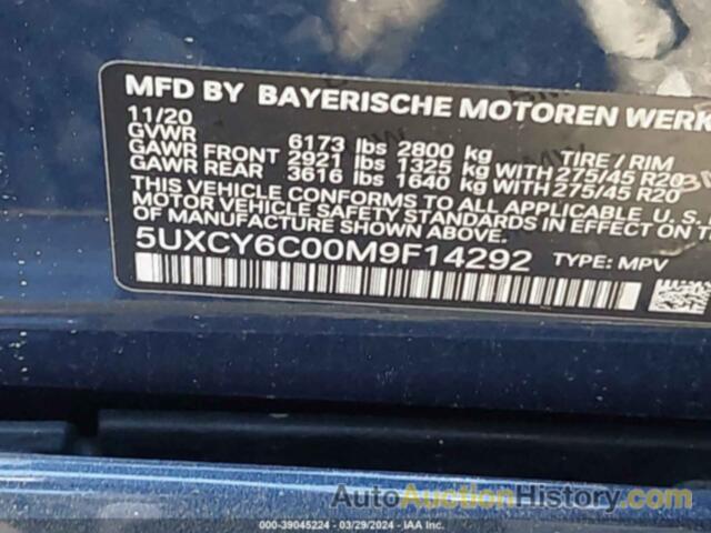 BMW X6 XDRIVE40I, 5UXCY6C00M9F14292