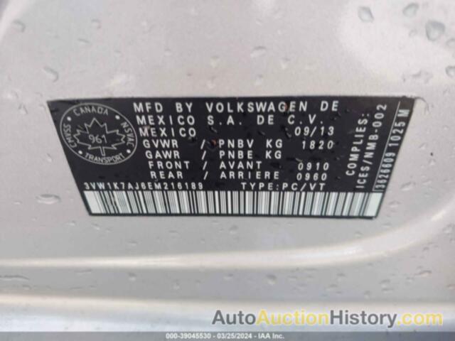 VOLKSWAGEN JETTA 2.0L BASE/2.0L S, 3VW1K7AJ6EM216189