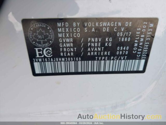 VOLKSWAGEN JETTA 1.4T S, 3VW167AJ8HM389169